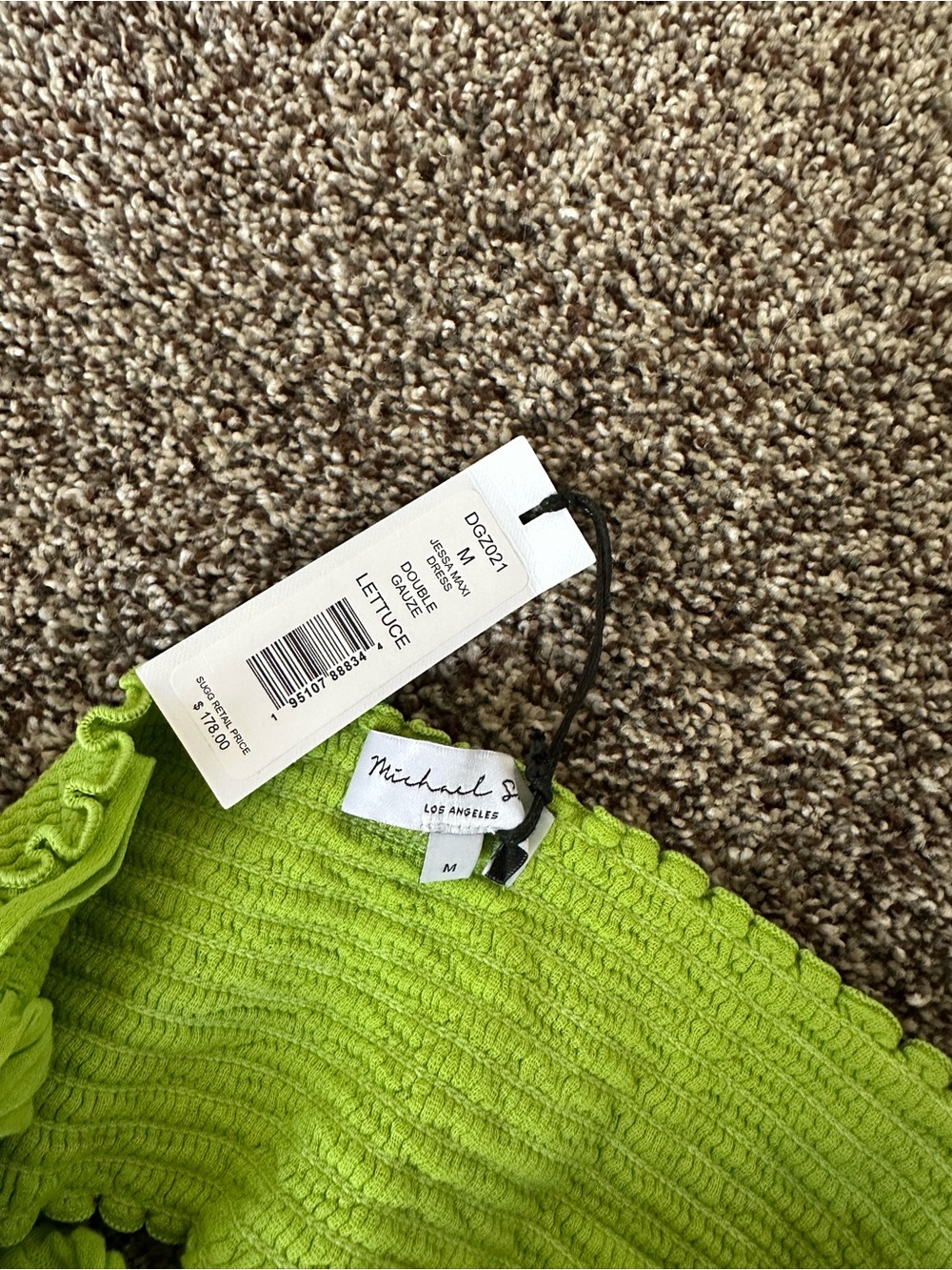 NWT Michael Stars double gauze Jessa Maxi Dress in lettuce - Picture 3 of 4